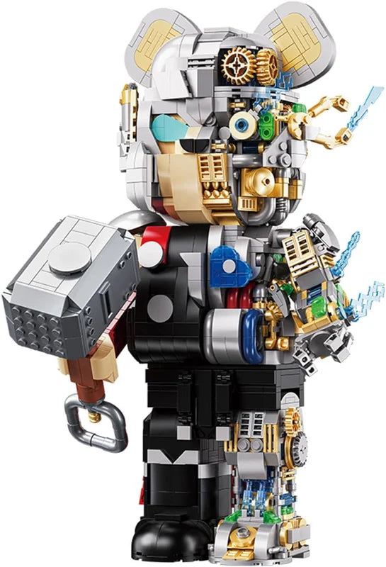 3D-Mecha-Bär-Roboter-Bausatz für Erwachsene und Jugendliche | Sammelbares Baustein-Set, kompatibel mit Lego | Perfektes Geschenk für kreative Köpfe