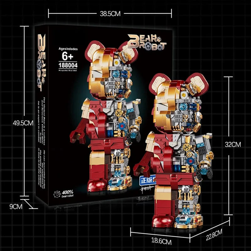 3D-Mecha-Bär-Roboter-Bausatz für Erwachsene und Jugendliche | Sammelbares Baustein-Set, kompatibel mit Lego | Perfektes Geschenk für kreative Köpfe