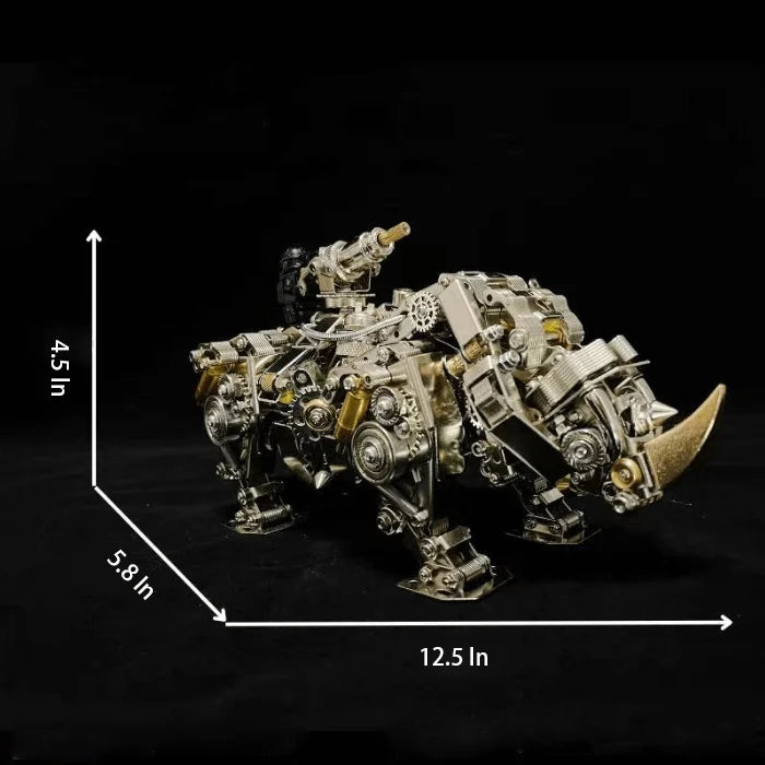 3D metal rhino puzzle