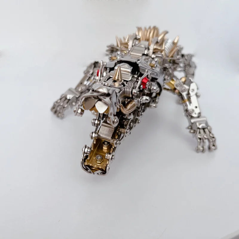 3D-Krokodil-Metallpuzzle für Jugendliche und Erwachsene (ab 16 Jahren) – 1500-teiliger DIY-Puzzle-Modellbausatz, bronzenes Steampunk-Ornament, perfekte Schreibtischdekoration und Geschenk