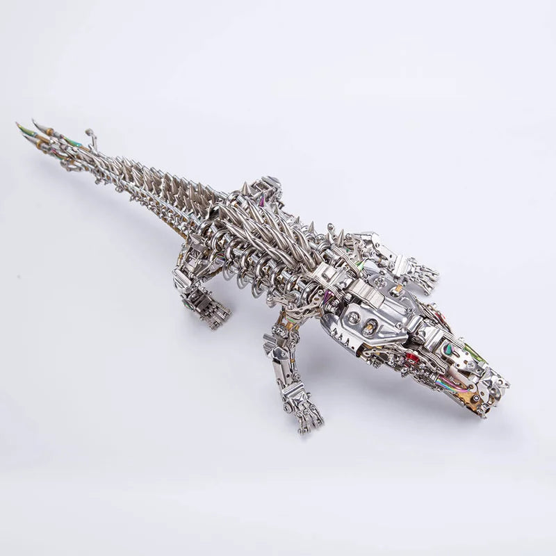 3D-Krokodil-Metallpuzzle für Jugendliche und Erwachsene (ab 16 Jahren) – 1500-teiliger DIY-Puzzle-Modellbausatz, bronzenes Steampunk-Ornament, perfekte Schreibtischdekoration und Geschenk