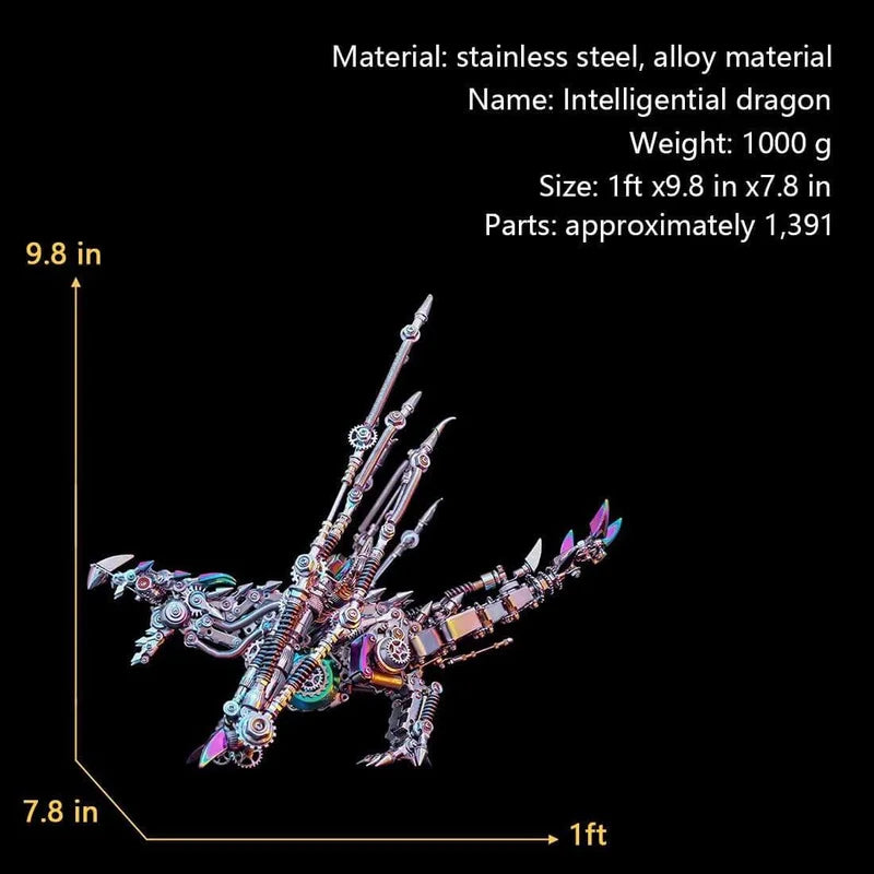 Soar into the Future: Cyberpunk Dragon 3D Metal Puzzle