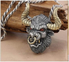 No.2 Free Gift --- Men's Retro Bull Head Pendant Necklace