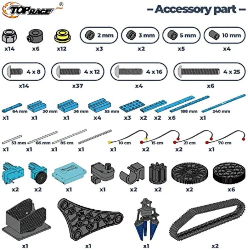 Kit de bras robotique télécommandé à 15 canaux - Bras mécanique en alliage métallique à monter soi-même de 151 pièces pour l'apprentissage STEM, cadeau parfait pour les enfants de 8 ans et plus et les adultes