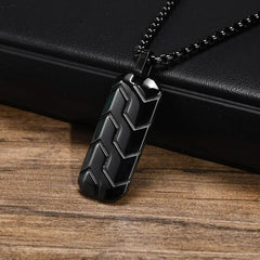 No.7 Free Gift --- Stainless Steel Pendant Necklaces for Men: Stylish Tire Pattern Dog Tag Necklace