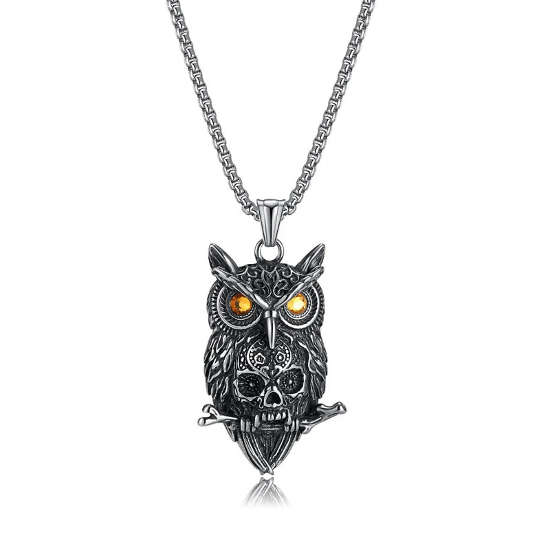 No.5 Free Gift --- Vintage Antique Celtic Owl Pendant Necklace: A Timeless Gift for Men and Women