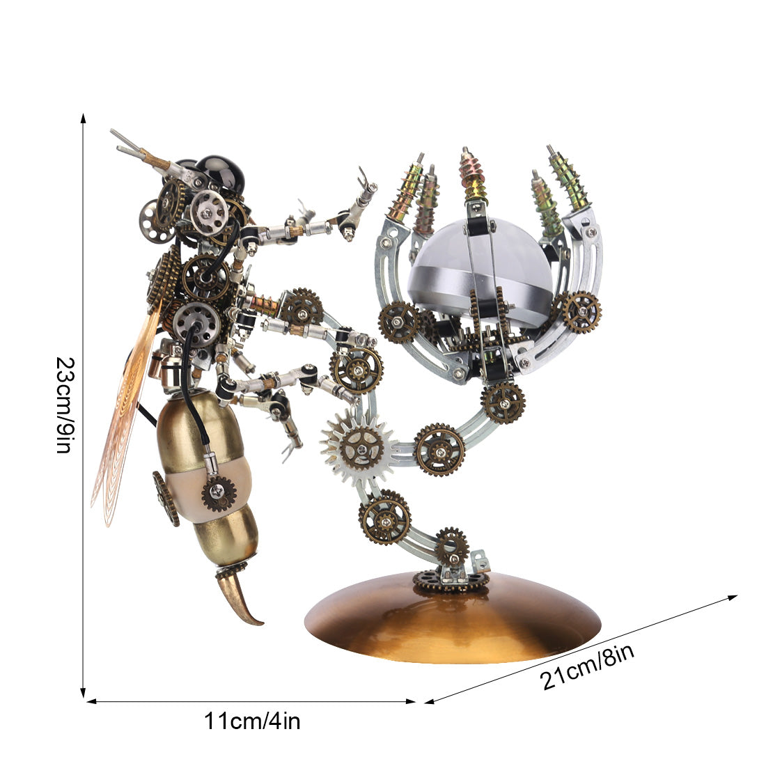 3D Metal Wasp Puzzle Kit for Adults – DIY Assembly with RGB Lamp Desk Ornament