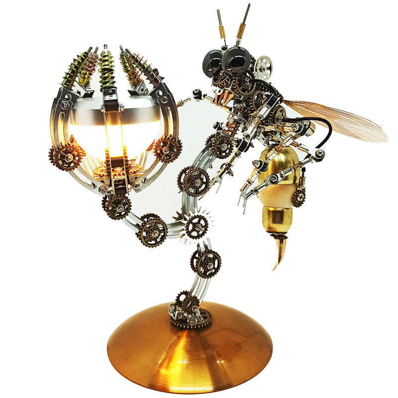 3D Metal Wasp Puzzle Kit for Adults – DIY Assembly with RGB Lamp Desk Ornament