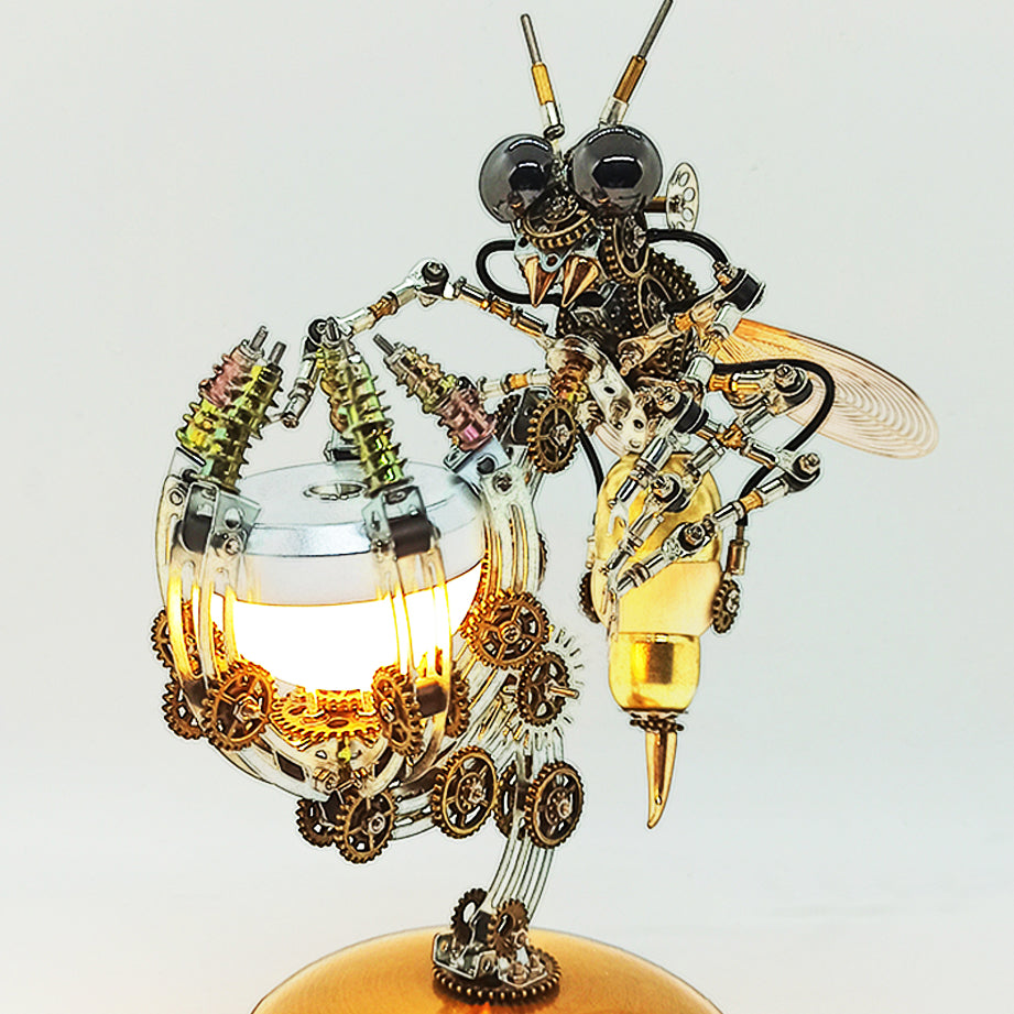 3D Metal Wasp Puzzle Kit for Adults – DIY Assembly with RGB Lamp Desk Ornament