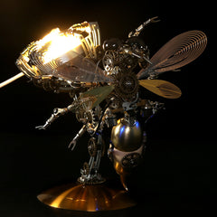 3D Metal Wasp Puzzle Kit for Adults – DIY Assembly with RGB Lamp Desk Ornament