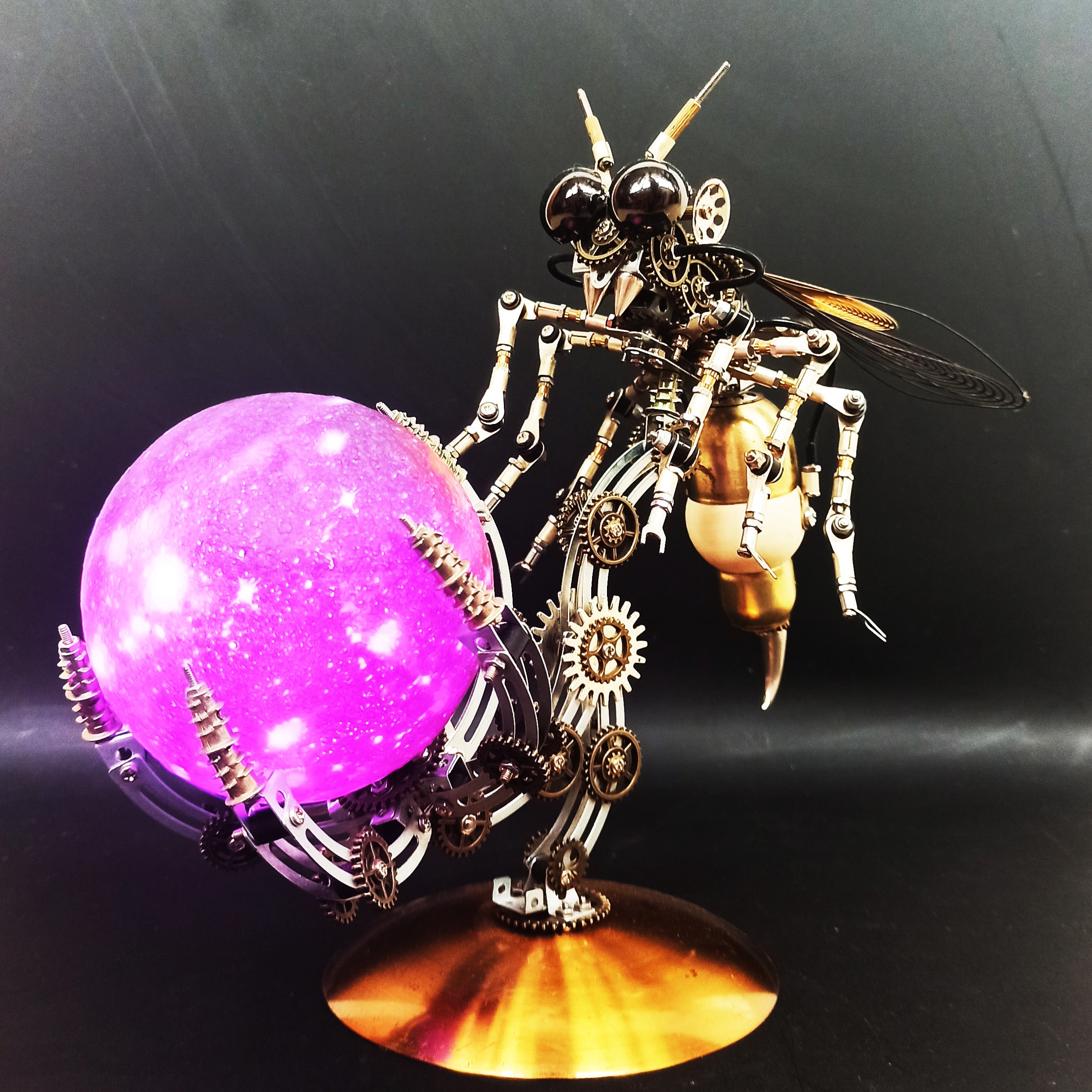 3D Metal Wasp Puzzle Kit for Adults – DIY Assembly with RGB Lamp Desk Ornament