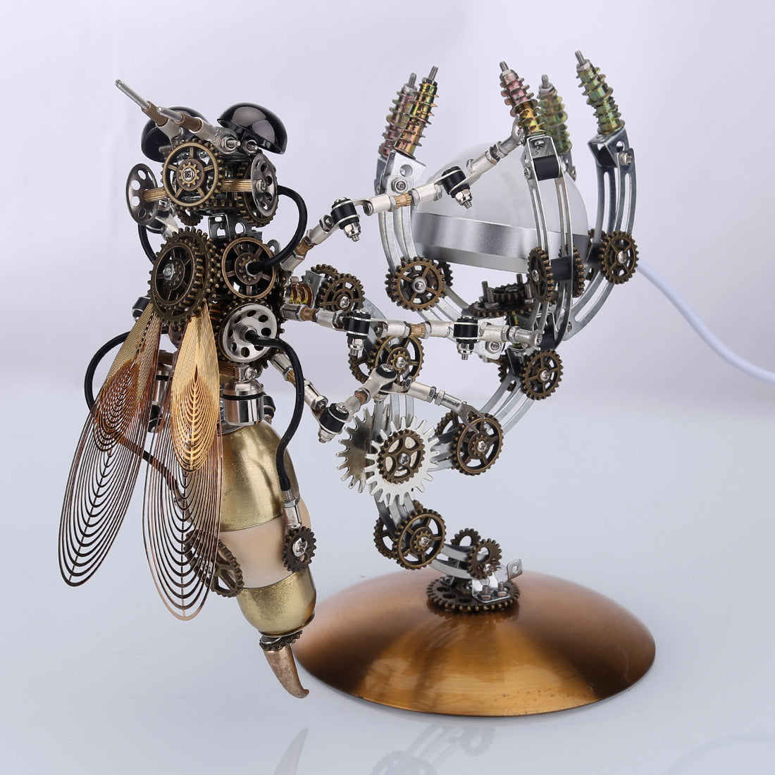 3D Metal Wasp Puzzle Kit for Adults – DIY Assembly with RGB Lamp Desk Ornament