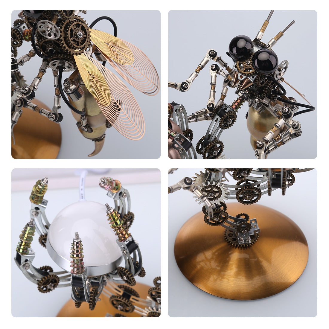 3D Metal Wasp Puzzle Kit for Adults – DIY Assembly with RGB Lamp Desk Ornament